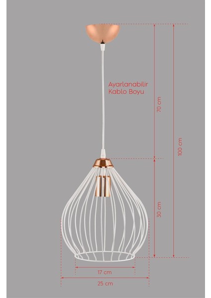 Beyaz Bakır Tekli Armut Sarkıt, Şık ve Modern Aydınlatma Seçeneği fiyatları