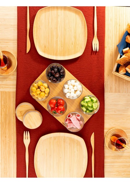 Şık 13 Parça Cam Kahvaltılık Takımı Bej Renkli, Elegant ve Kullanışlı Tasarım