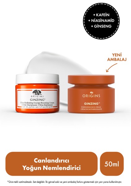 Ginzing Yoğun NeMlendirici Krem 50 Ml Kafein ve Ginseng İçeren Canlandırıcı Formül