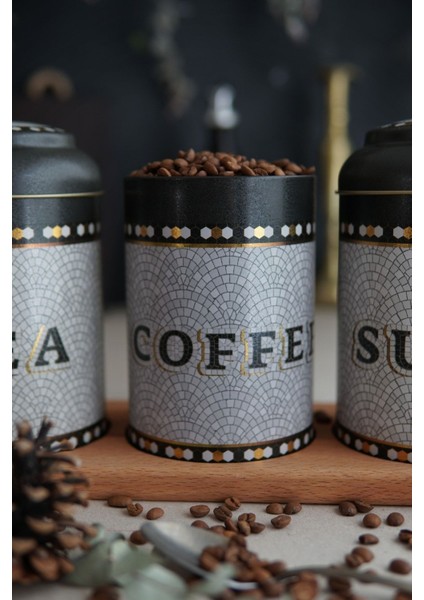 Ahşap Stantlı Silindir Saklama Kabı 3'lü Set Ø105, Şık ve Kullanışlı Mutfak Ürünü