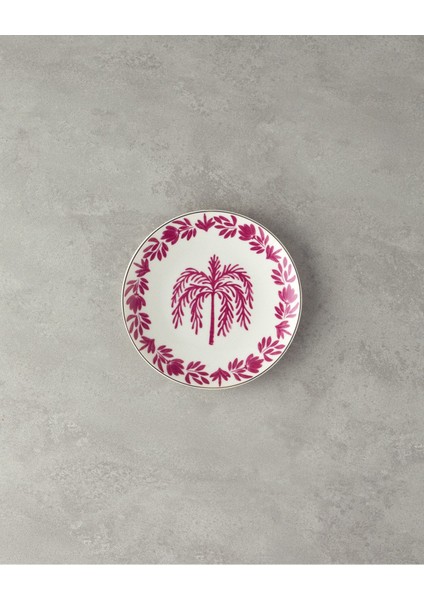 20 cm Fuşya-Beyaz Porselen Pasta Tabağı, Şık ve Zarif Tasarım fiyatları