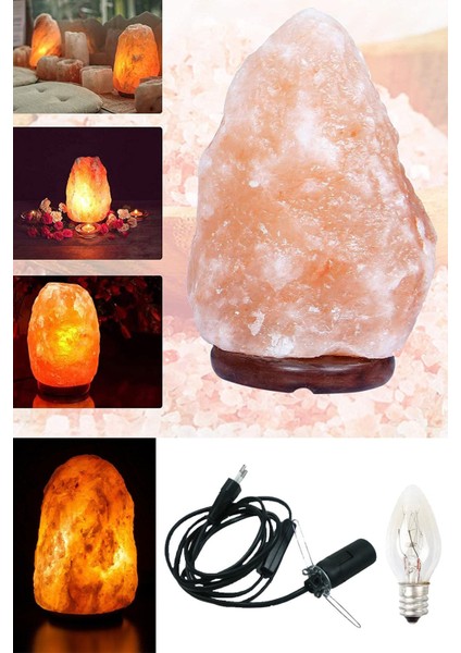 3'lü Doğal Himalaya Tuz Lambası, 3-4 Kg, Düğmeli Kablo ve Ampüllü, Pembe fiyatları