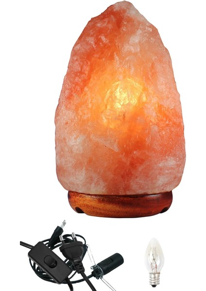 3'lü Doğal Himalaya Tuz Lambası, 3-4 Kg, Düğmeli Kablo ve Ampüllü, Pembe