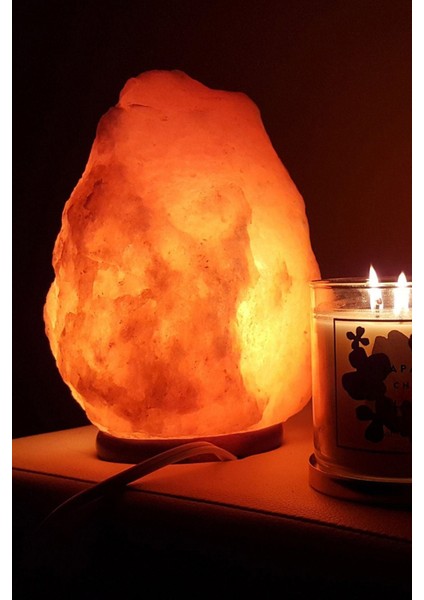 3'lü Doğal Himalaya Tuz Lambası, 3-4 Kg, Düğmeli Kablo ve Ampüllü, Pembe