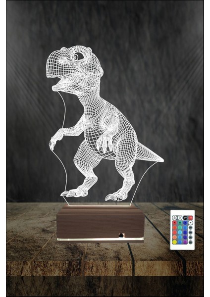 3D Dinozor Gece ve Masa Lambası, Şık ve Renkli Aydınlatma, Çocuk Odası Dekoru