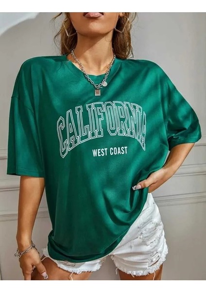 California Baskılı Oversize Unisex T-Shirt fiyatları