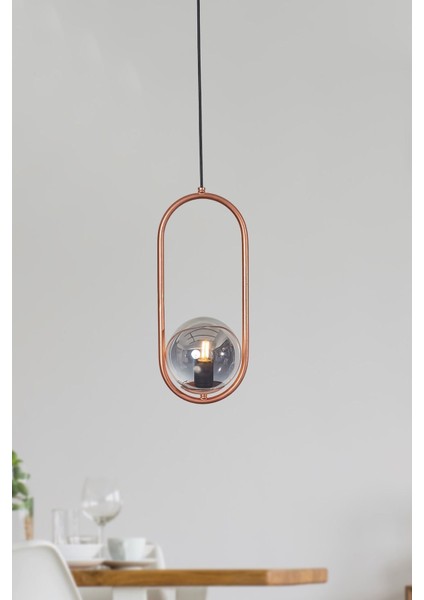 Şık Füme Camlı Metal Sarkıt Avize, Zarif ve Modern Tasarım