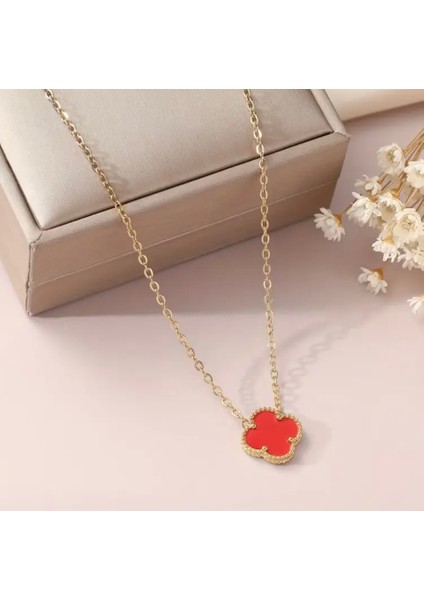 Dört Yapraklı Şans Dilek Kolyesi modelleri