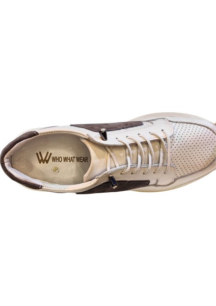 Erkek W Shoes Hakiki Deri Lastik Bağcıklı El Yapımı Sneaker Nubuk Deri Detaylı Ayakkabı 25WM0315
