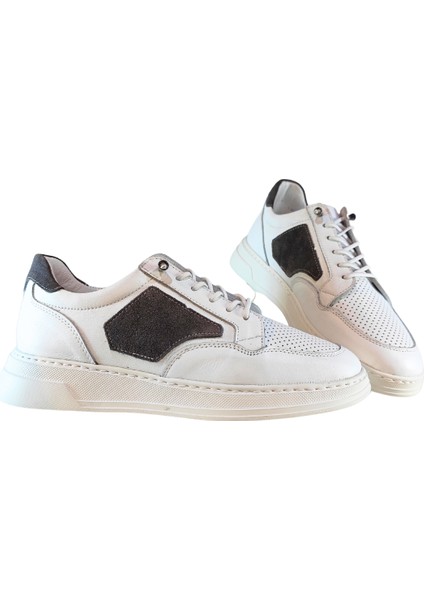Erkek W Shoes Hakiki Deri Lastik Bağcıklı El Yapımı Sneaker Nubuk Deri Detaylı Ayakkabı 25WM0315
