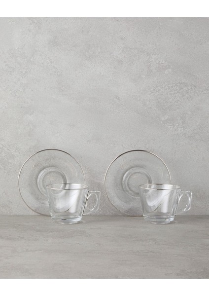 Şık 4'lü Cam Fincan Takımı, 195 Ml, Modern Tasarım, Zarif ve Dayanıklı.