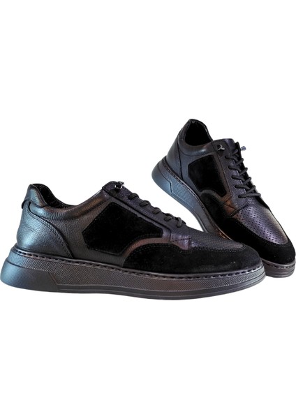 Erkek W Shoes Hakiki Deri Lastik Bağcıklı El Yapımı Sneaker Nubuk Deri Detaylı Ayakkabı 25WM0315
