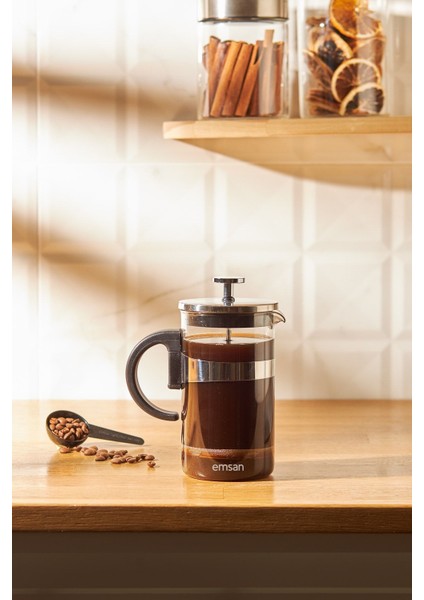 Turuncu French Press 600 Ml, Şık ve Kullanışlı Kahve Demleme Aracı
