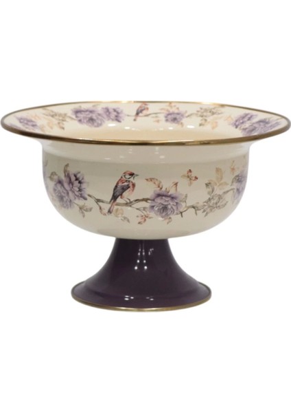 Mor Emaye Meyve Sunumu, Şık ve Dayanıklı Ev Dekorasyonu Için Harika Bir Seçim