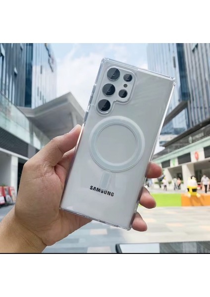 Samsung S23 Için Kılıf Kamera Korumalı Magsafe Wireless Şarj Özellikli Şeffaf Kılıf indirimleri