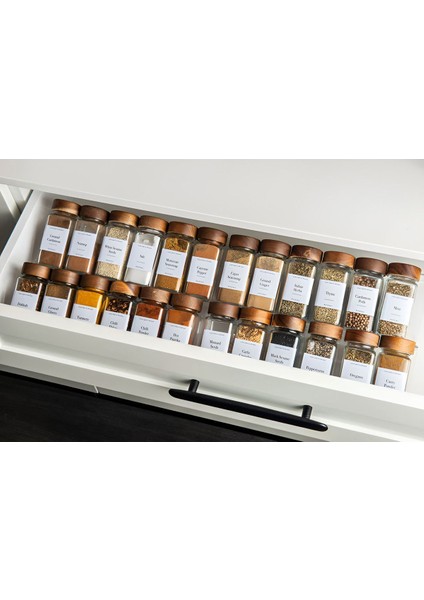 Akasya Kapaklı 12'li Baharatlık Seti, Şık ve Kullanışlı Kavanozlar