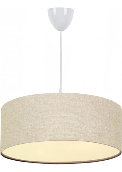 Bej Sarkıt Avize 30 cm Tekli Kumaş Şapka Modern Aydınlatma