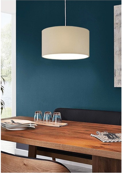 Bej Sarkıt Avize 30 cm Tekli Kumaş Şapka Modern Aydınlatma fiyatları