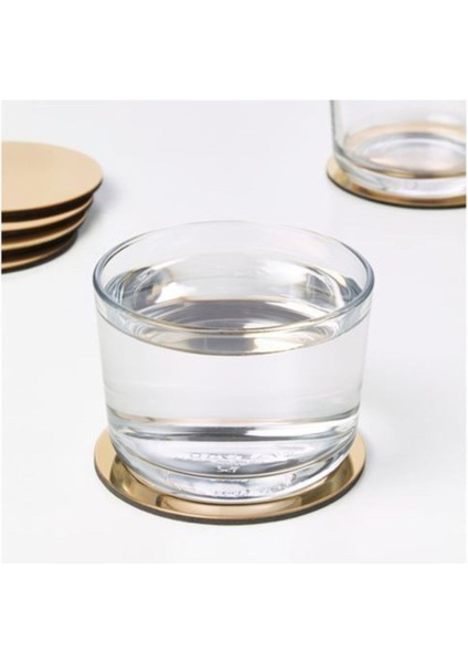 6'lı Gold Renk Bardak Altlığı, 8.5 Cm, Pirinç Renk, Şık ve Zarif Sunum Parçası fiyatları