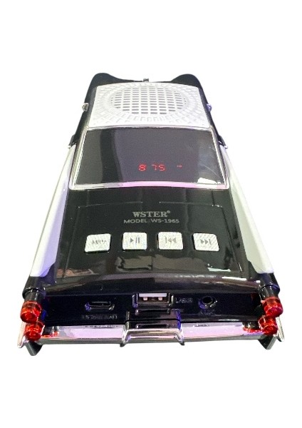 WS-1965 Araba Görünümlü Taşınabilir Kablosuz Radyolu Bluetooth Hoparlör Siyah modelleri