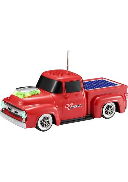 WS-692BT Kamyone Araba Radyolu Güneş Panelli Bluetooth Hoparlör Powerbanklı Kırmızı