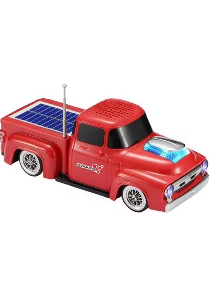 WS-692BT Kamyone Araba Radyolu Güneş Panelli Bluetooth Hoparlör Powerbanklı Kırmızı modelleri