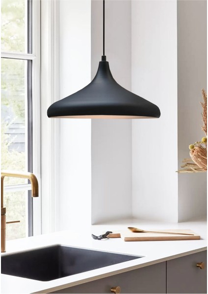 Modern Endüstriyel Tasarım Büyük Boy Siyah Metal Sarkıt Iç Dış Kullanım