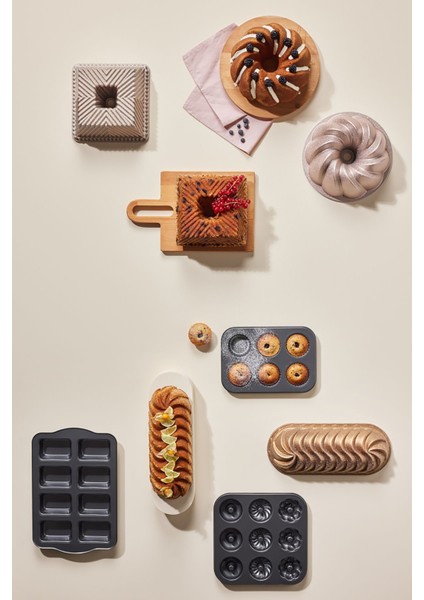 Gri 6'lı Karbon Çelik Muffin ve Kek Kalıbı, Dayanıklı ve Şık Tasarım fiyatları