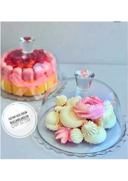 Beyaz Cam Fanus Kek ve Pasta Saklama Kabı, Şık ve Pratik Kullanım Sağlar. fiyatları