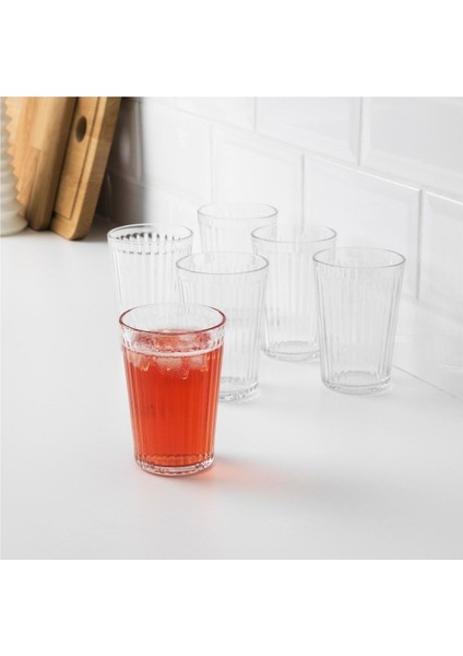 Turuncu 6'lı 310 ml Sertleştirilmiş Cam Bardak Seti, 11 cm Yüksekliğinde fiyatları