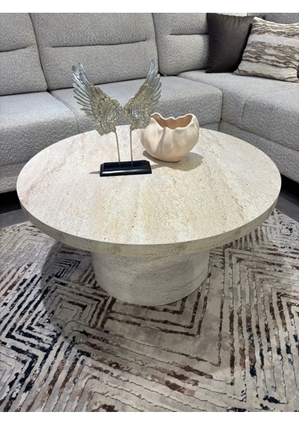 Most Rota Mermer Görünümlü %100 Mdf Bej Orta Sehpa 80 Cm. Çap (Evinize Teslim) fırsatları