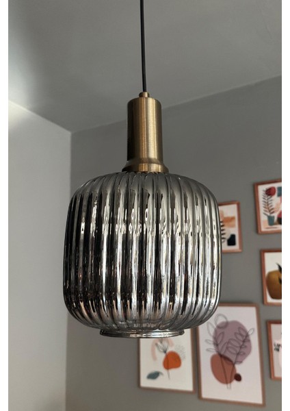 Cam Füme Tekli Sarkıt Avize, Gold Fener Tasarımı, Retro Salon ve Restoran Aydınlatması indirimleri