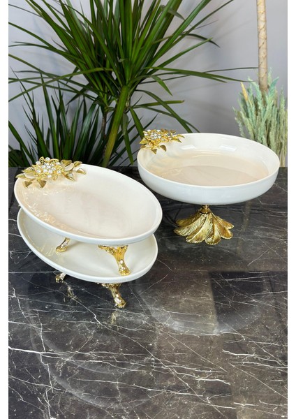 Şık Metal Ayaklı Porselen Kase, Zarif ve Modern Tasarım fiyatları