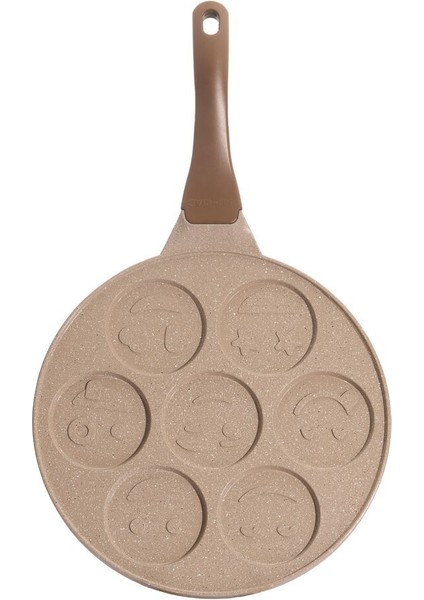 Renkli 28CM Pankek Tavası Emojili Vizon | Keyifli Kahvaltılar Için fırsatları