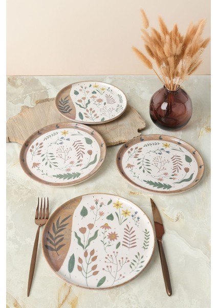 Renkli 22 cm 4'lü Pasta Tabağı Seti, Şık ve Kullanışlı Yemek Gereçleri modelleri