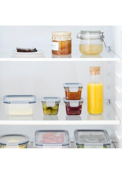 Turuncu Cam Saklama Kabı Seti, 3'lü, 180 Ml, Kare, Vakumlu Mini Kaplar fırsatları