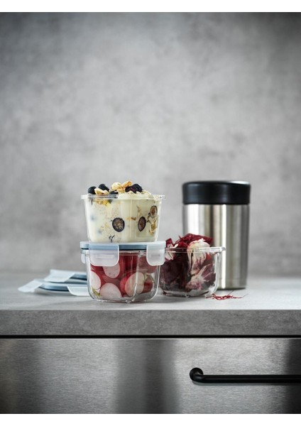 Turuncu Cam Saklama Kabı Seti, 3'lü, 180 Ml, Kare, Vakumlu Mini Kaplar indirimleri