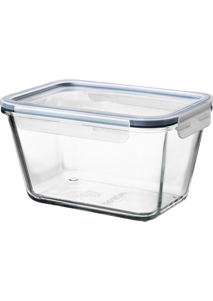 Turuncu Dikdörtgen Saklama Kabı, 1,8 L, Cam ve Plastik, Kapaklı, Pratik ve Şık