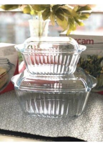 2'li Kare Borcam Takımı Turuncu, Kapaklı ve Dayanıklı Tasarım