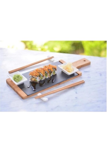 Beyaz 10'lu Sushi Seti, Şık ve Kullanışlı, Ev ve Davetler Için Ideal Seçim