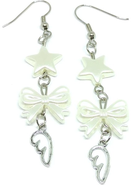 Kore Stili Küpe. Yıldız, Fiyonk, Kanat Sallantılı Küpe. Kore Küpe.