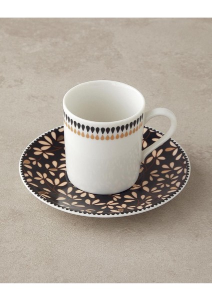 Şık Siyah Porselen 4’lü Kahve Fincan Takımı, 80 Ml, 2 Kişilik modelleri