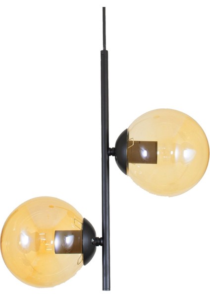 Modern Bal Glop Camlı Ikili Siyah Avize Seti, Şık ve Zarif Tasarım. fiyatları