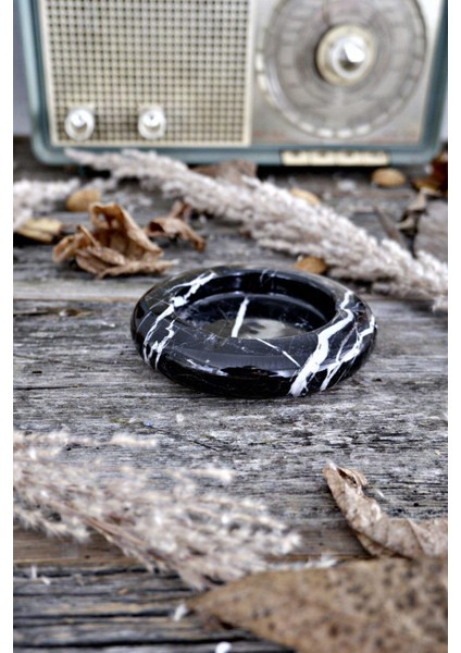 Mermer Yuvarlak Siyah Küllük, Şık ve Zarif Tasarım indirimleri