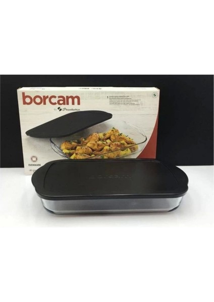 40X25CM Siyah Kapaqlı Borcam Fırın Tepsisi