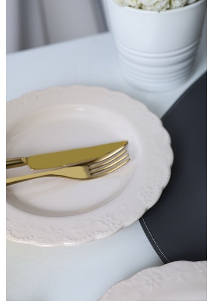 Bej Krem Pasta Tabağı 21 Cm, 6'lı Set, Şık ve Kullanışlı Ev ve Davet Ürünleri modelleri