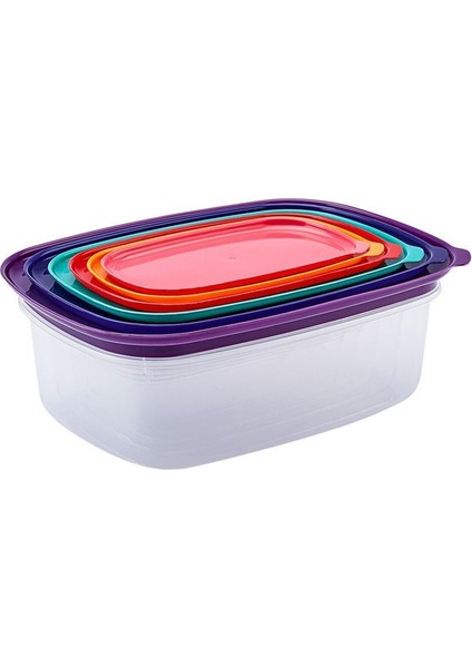 6'lı Çok Renkli Saklama Kabı Seti, Pratik ve Şık Mutfak Gereçleri fırsatları