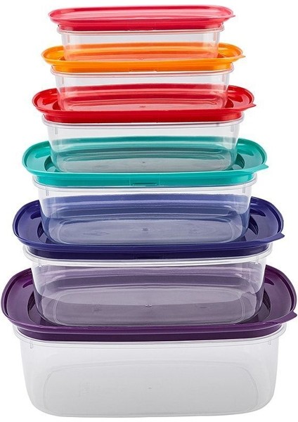 6'lı Çok Renkli Saklama Kabı Seti, Pratik ve Şık Mutfak Gereçleri
