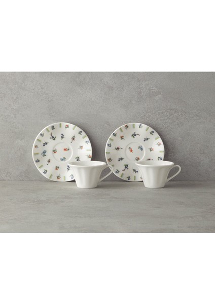 2 Kişilik Yeşil-Mavi Porselen Kahve Fincan Takımı, 4 Parça modelleri