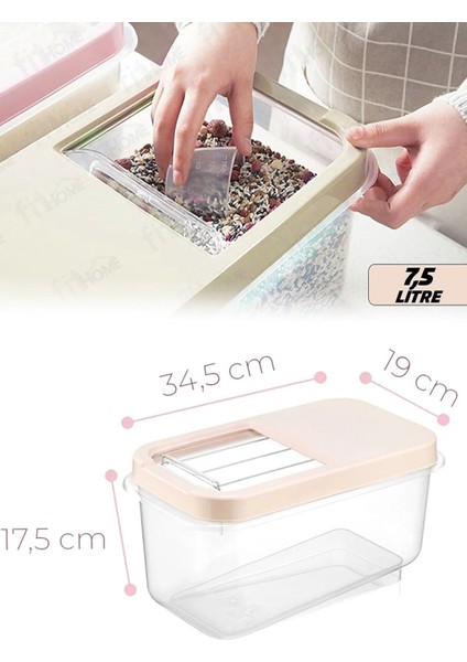 3'lü 7,5l Çok Renkli Sürgülü Kapaklı Saklama Kutusu